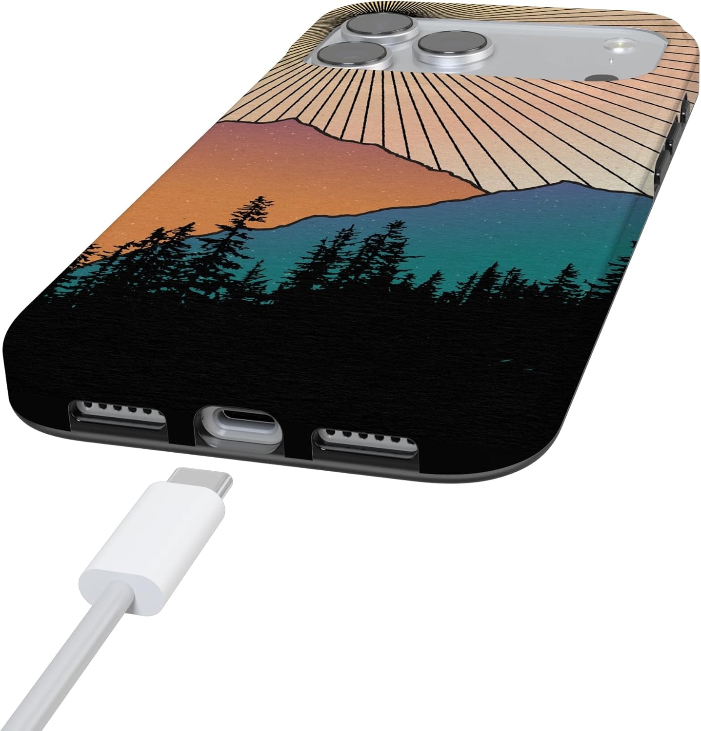 image:imageCasely iPhone 17 Pro Max Case Youre Dinomite Green Dinosaur Compatible with MagSafe Classic Ultra Thin DesignGolden Hour Mountain Sunset