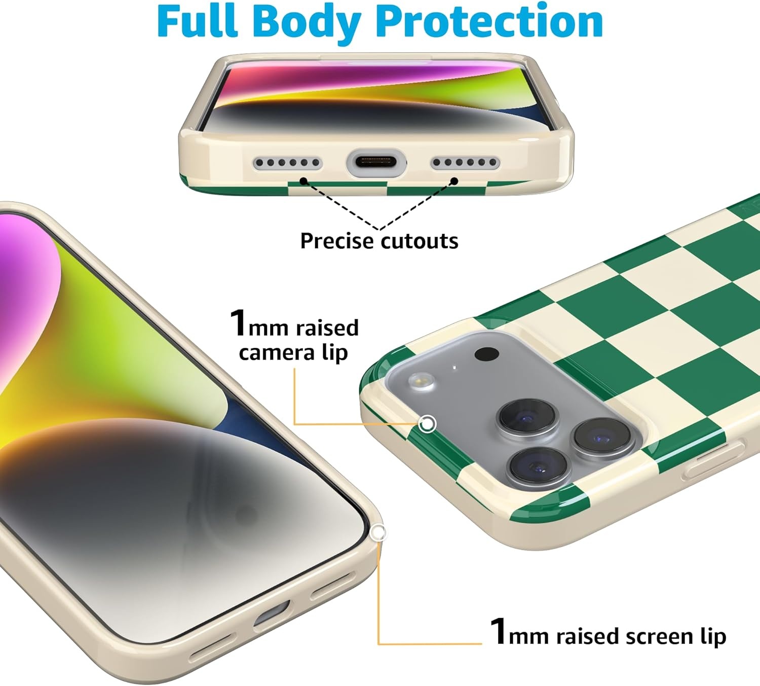 image:imageCasely iPhone 17 Pro Max Case Youre Dinomite Green Dinosaur Compatible with MagSafe Classic Ultra Thin DesignGreen Checkerboard Fit Check