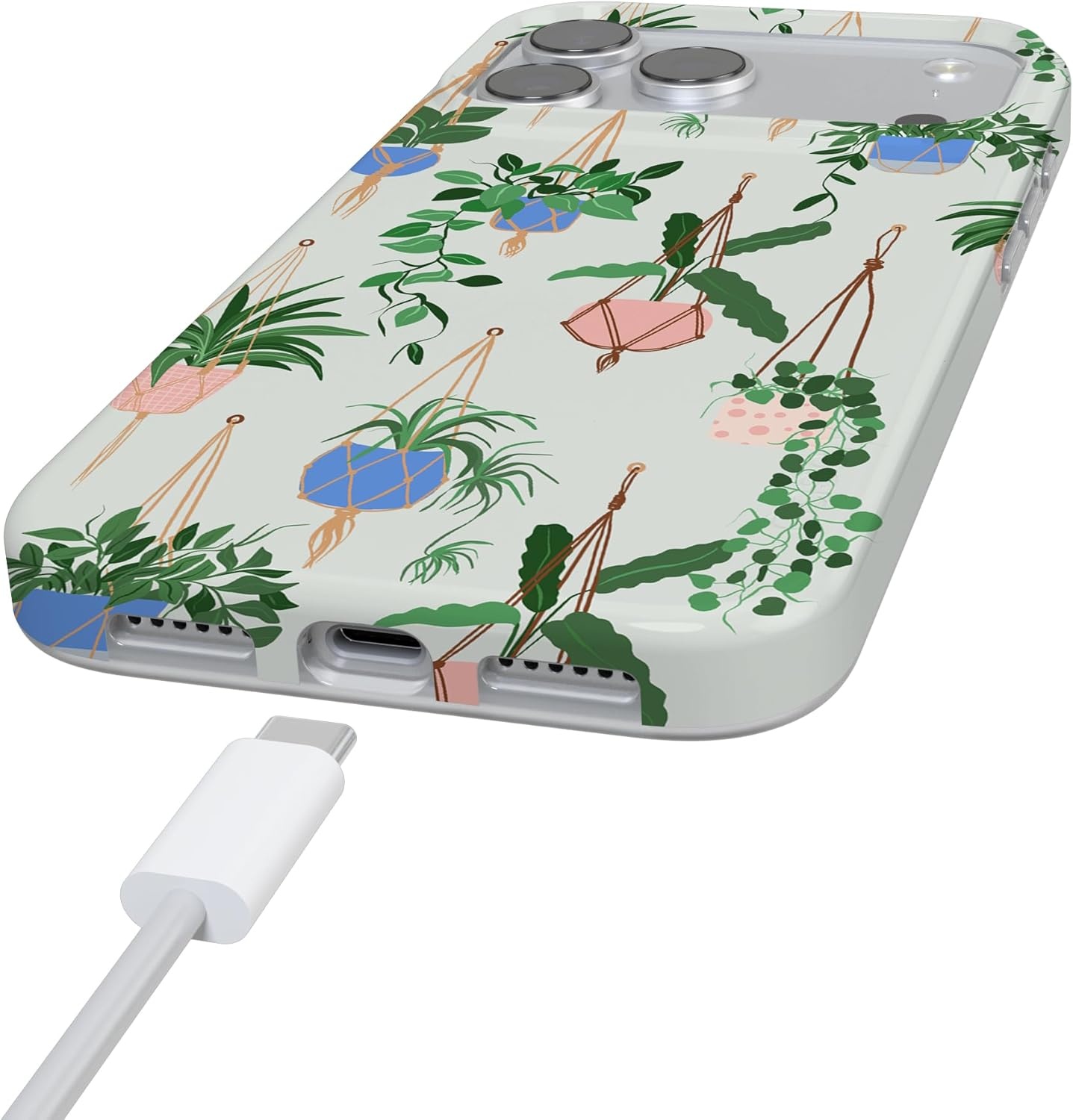 image:imageCasely iPhone 17 Pro Max Case Youre Dinomite Green Dinosaur Compatible with MagSafe Classic Ultra Thin DesignHanging Around Potted Plants Floral