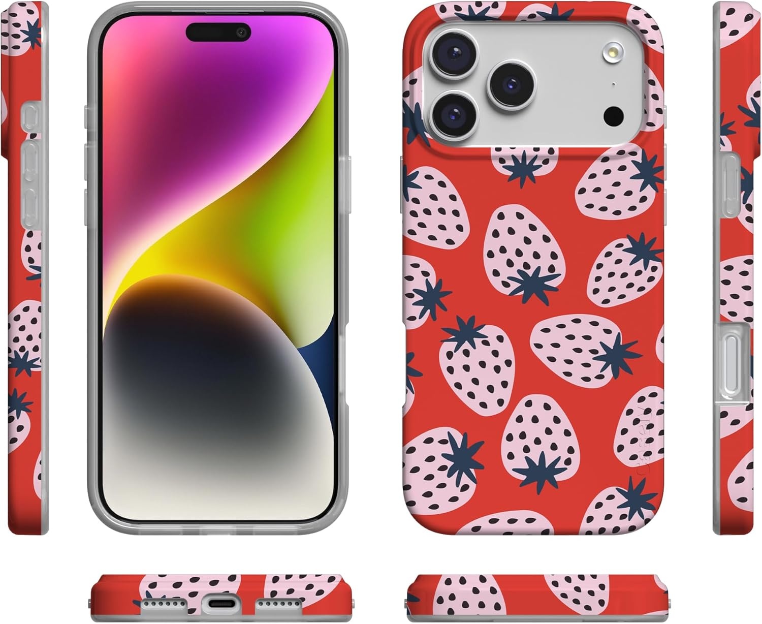 image:imageCasely iPhone 17 Pro Max Case Youre Dinomite Green Dinosaur Compatible with MagSafe Classic Ultra Thin DesignId Pick You Red Strawberry