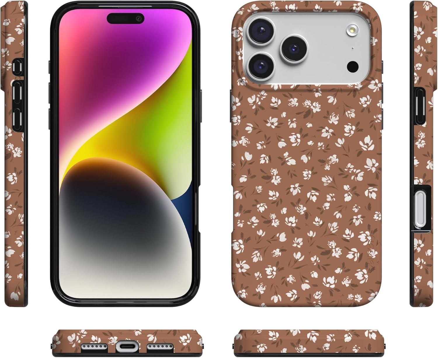 image:imageCasely iPhone 17 Pro Max Case Youre Dinomite Green Dinosaur Compatible with MagSafe Classic Ultra Thin DesignMocha Meadow Tiny Flowers
