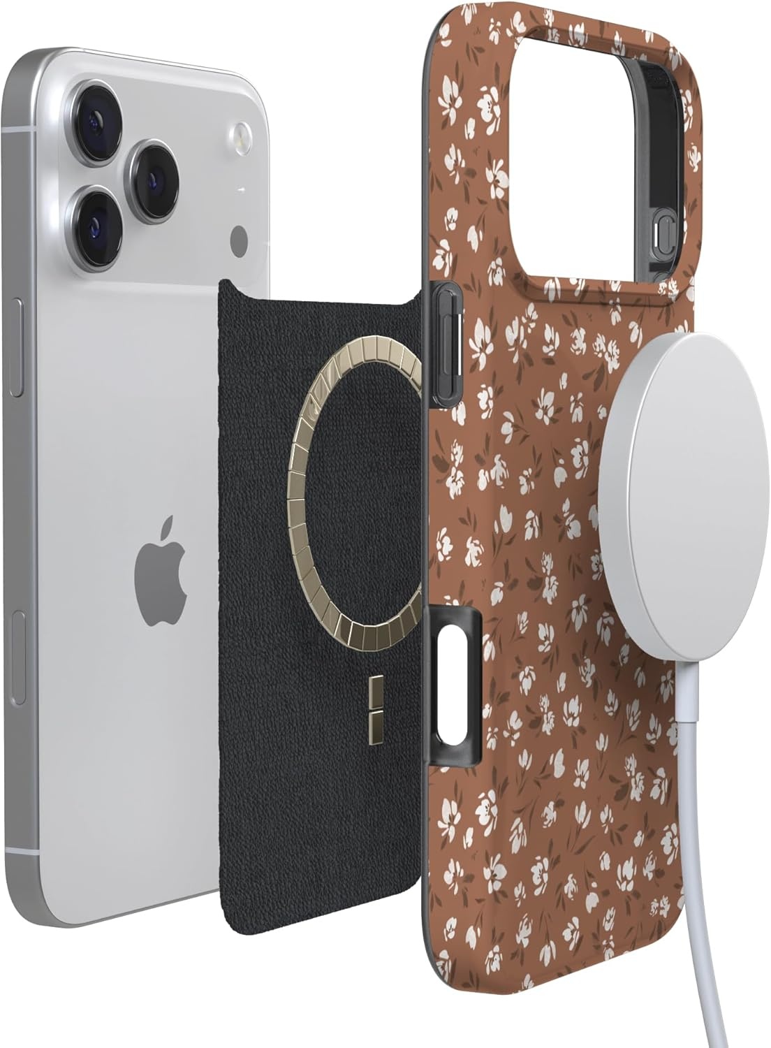 image:imageCasely iPhone 17 Pro Max Case Youre Dinomite Green Dinosaur Compatible with MagSafe Classic Ultra Thin DesignMocha Meadow Tiny Flowers