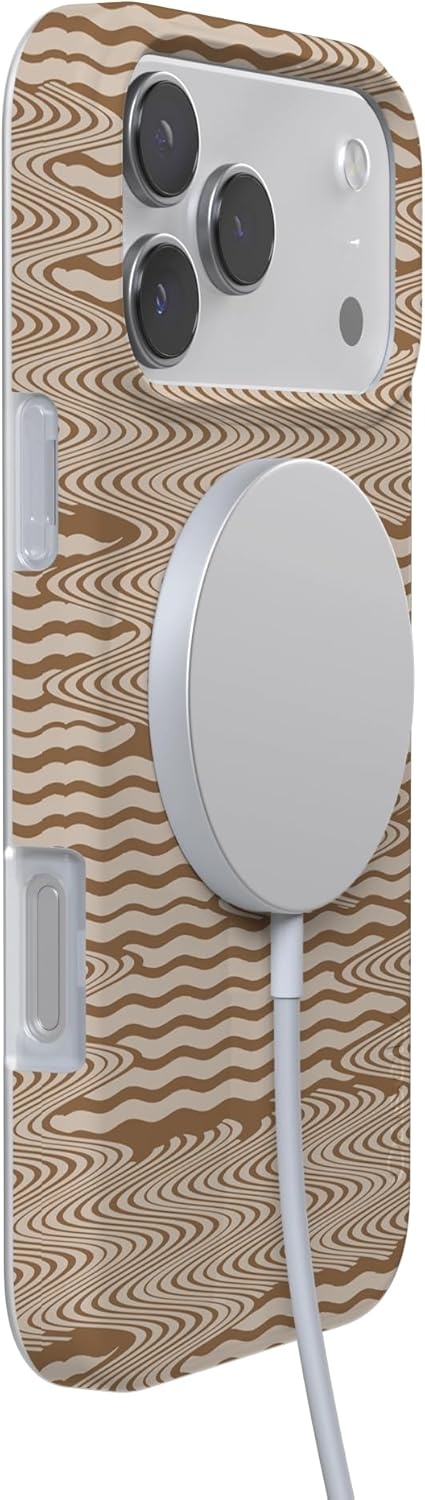 image:imageCasely iPhone 17 Pro Max Case Youre Dinomite Green Dinosaur Compatible with MagSafe Classic Ultra Thin DesignMocha Ripple Brown Waves
