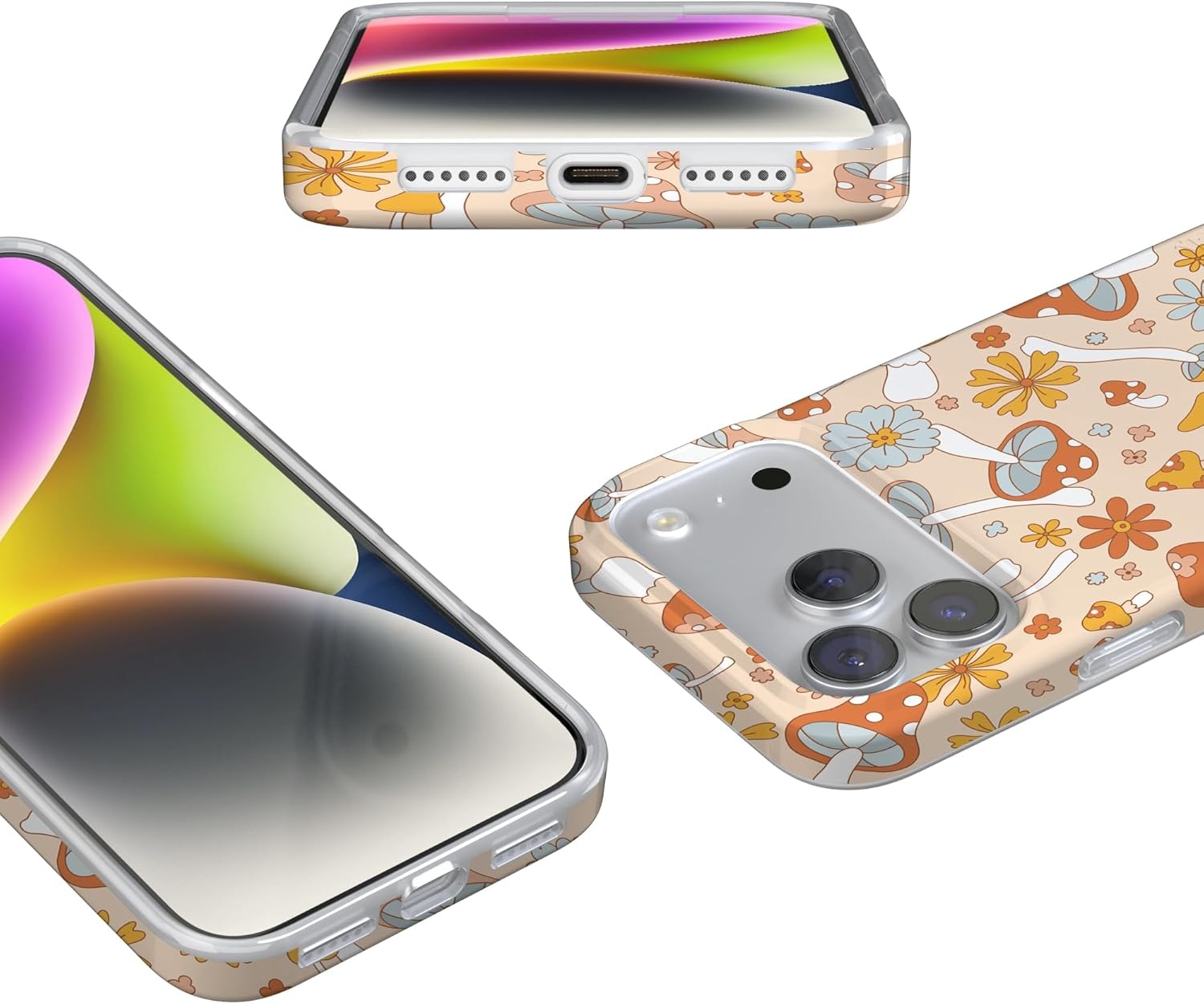 image:imageCasely iPhone 17 Pro Max Case Youre Dinomite Green Dinosaur Compatible with MagSafe Classic Ultra Thin DesignMushroom Magic Retro Floral