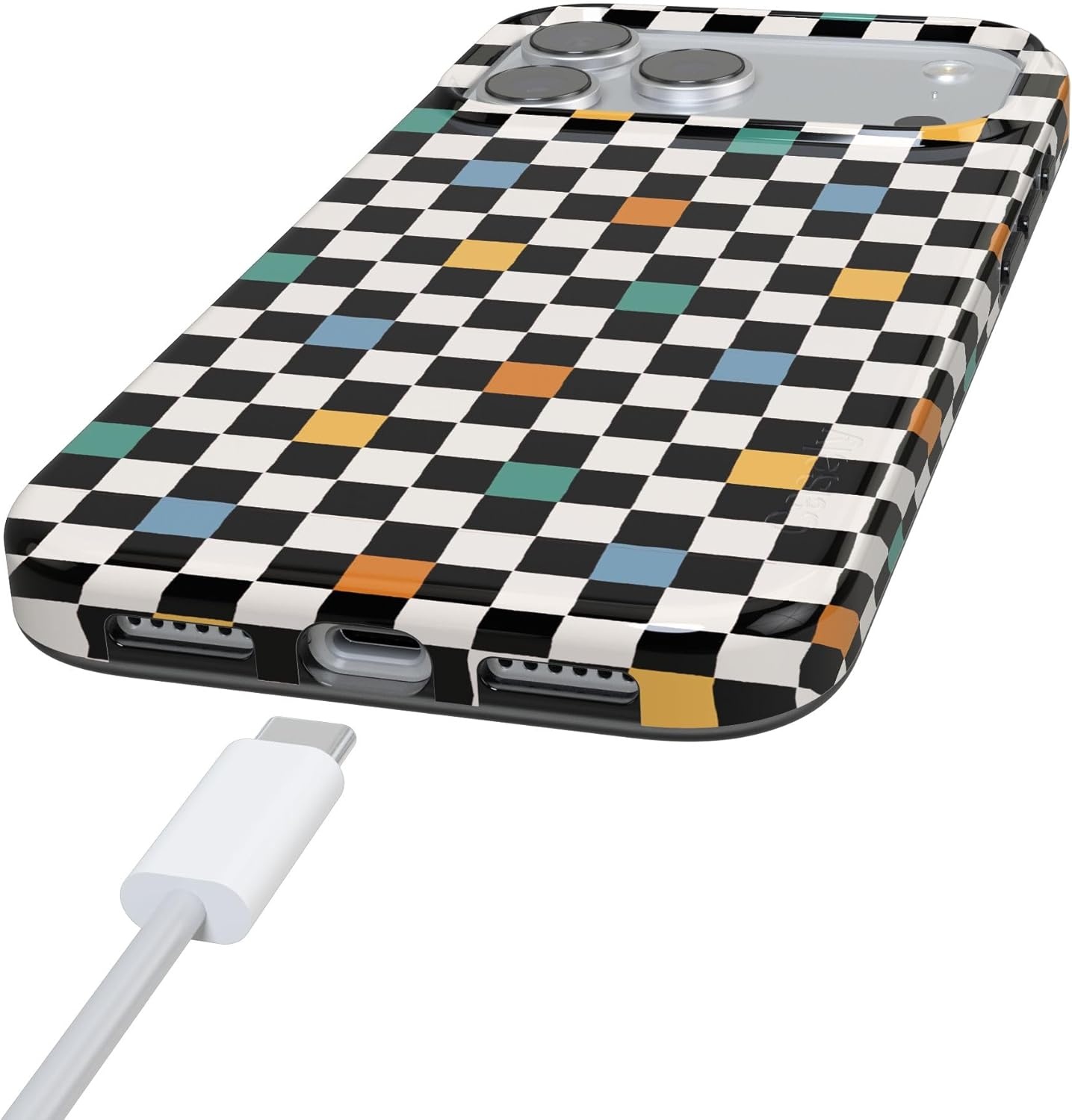 image:imageCasely iPhone 17 Pro Max Case Youre Dinomite Green Dinosaur Compatible with MagSafe Classic Ultra Thin DesignOld Skool Retro Checkerboard