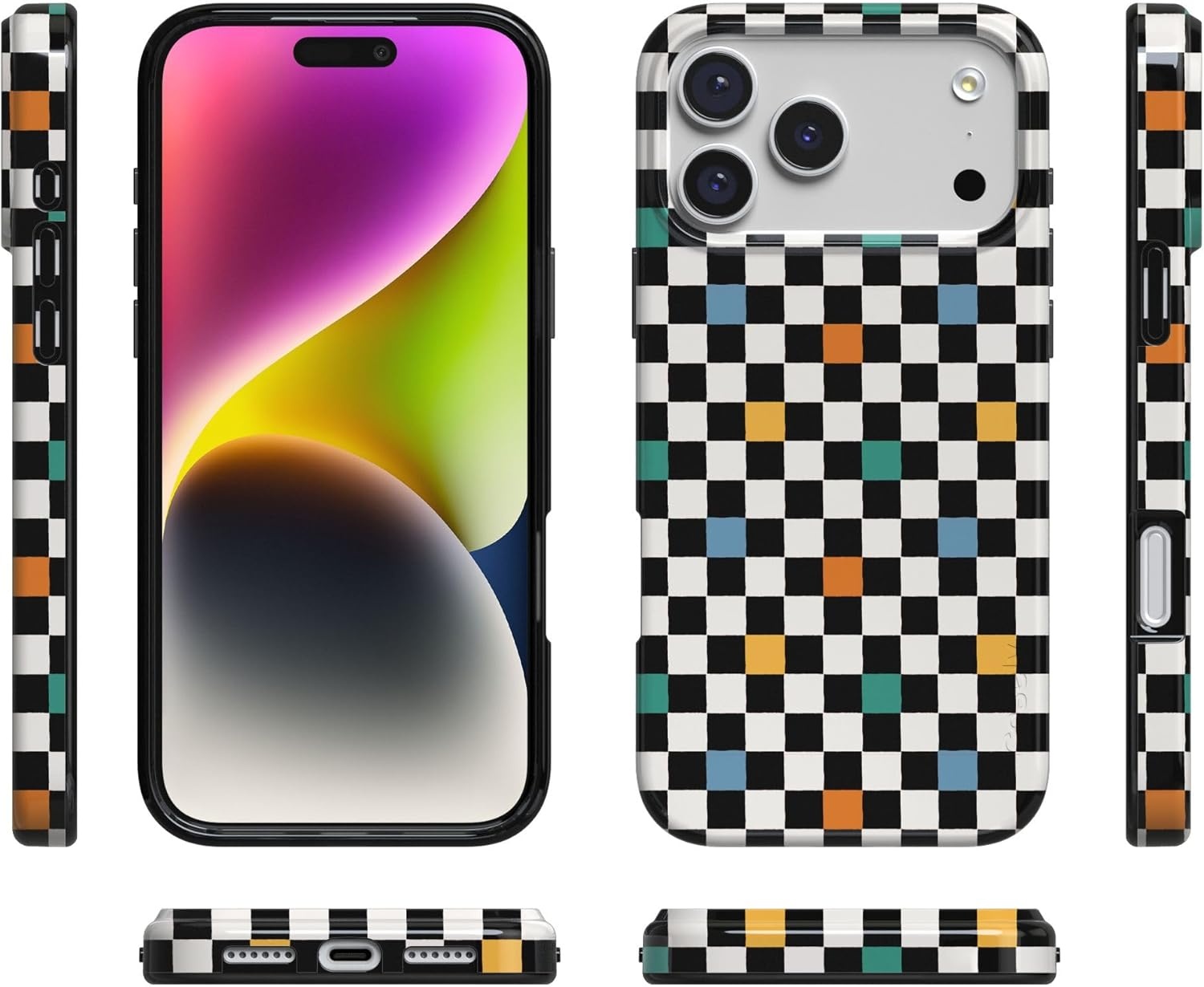 image:imageCasely iPhone 17 Pro Max Case Youre Dinomite Green Dinosaur Compatible with MagSafe Classic Ultra Thin DesignOld Skool Retro Checkerboard