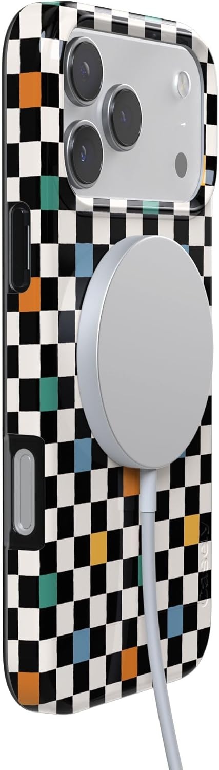 image:imageCasely iPhone 17 Pro Max Case Youre Dinomite Green Dinosaur Compatible with MagSafe Classic Ultra Thin DesignOld Skool Retro Checkerboard