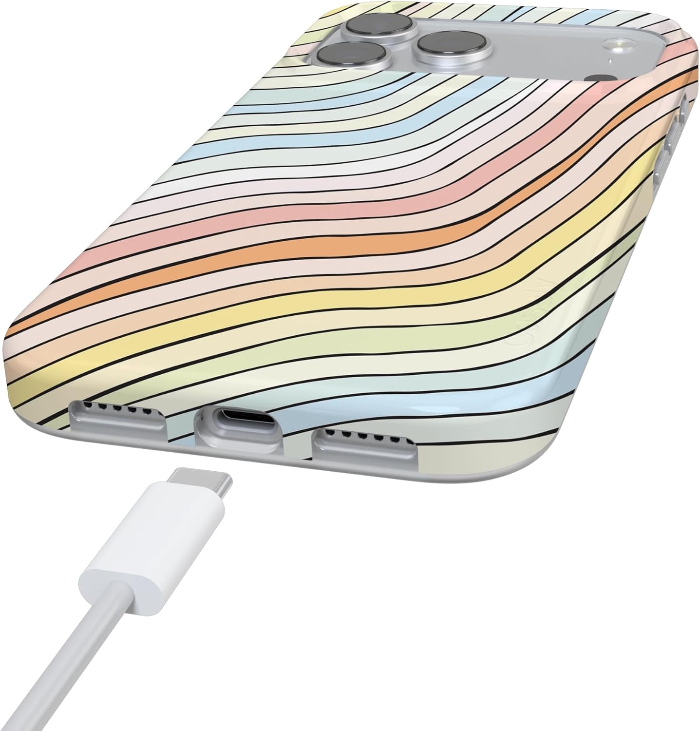 image:imageCasely iPhone 17 Pro Max Case Youre Dinomite Green Dinosaur Compatible with MagSafe Classic Ultra Thin DesignRide The Wave Pastel Rainbow Lined