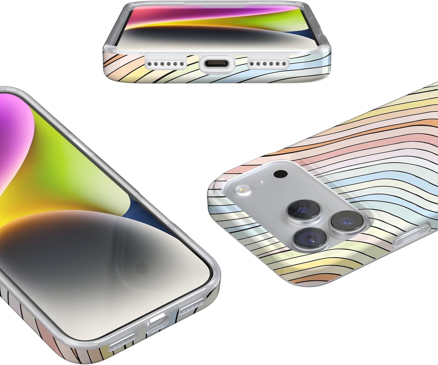 image:imageCasely iPhone 17 Pro Max Case Youre Dinomite Green Dinosaur Compatible with MagSafe Classic Ultra Thin DesignRide The Wave Pastel Rainbow Lined