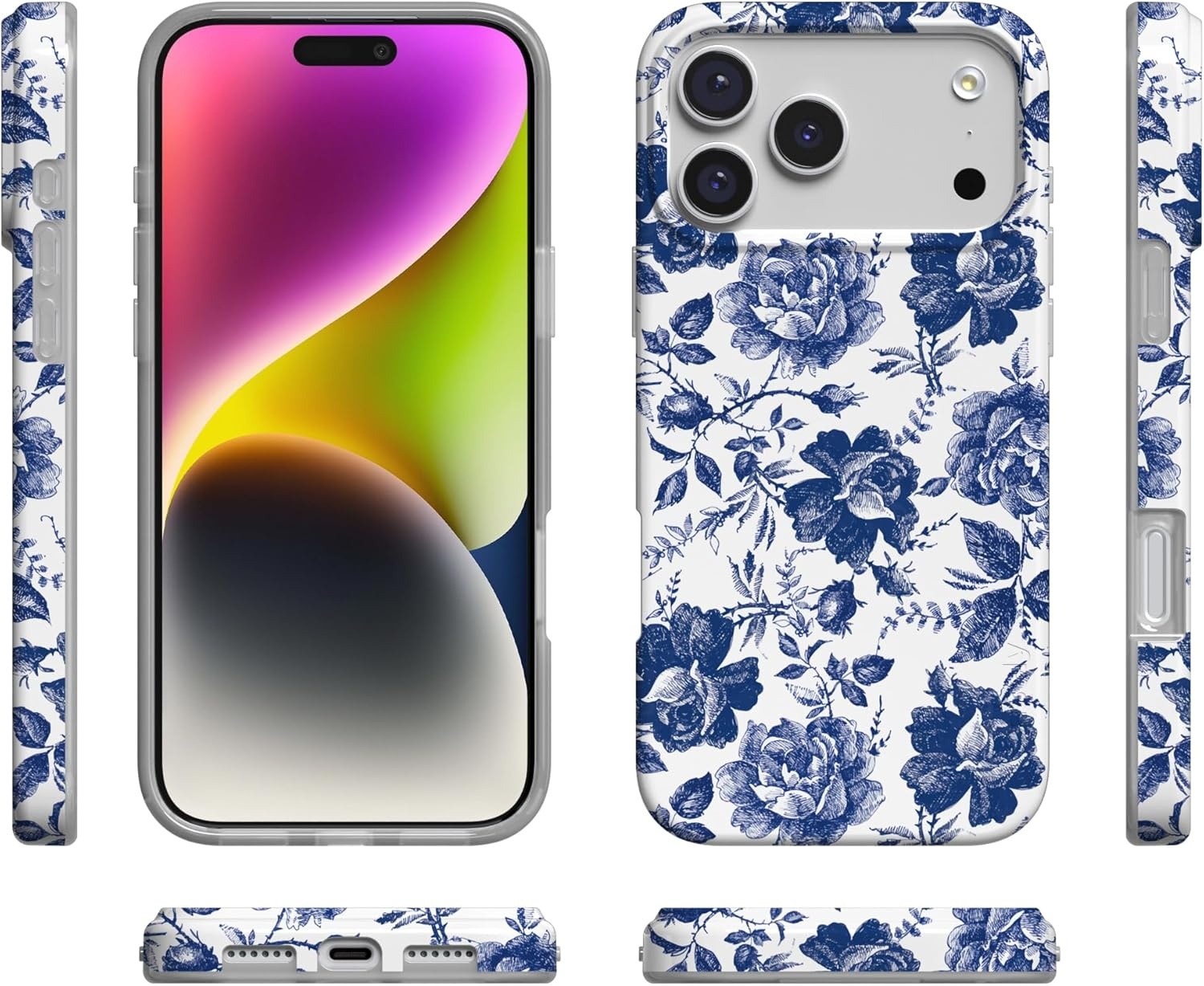 image:imageCasely iPhone 17 Pro Max Case Youre Dinomite Green Dinosaur Compatible with MagSafe Classic Ultra Thin DesignRose to Fame Blue White Rose Floral