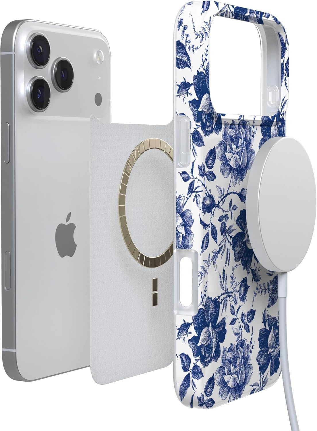 image:imageCasely iPhone 17 Pro Max Case Youre Dinomite Green Dinosaur Compatible with MagSafe Classic Ultra Thin DesignRose to Fame Blue White Rose Floral