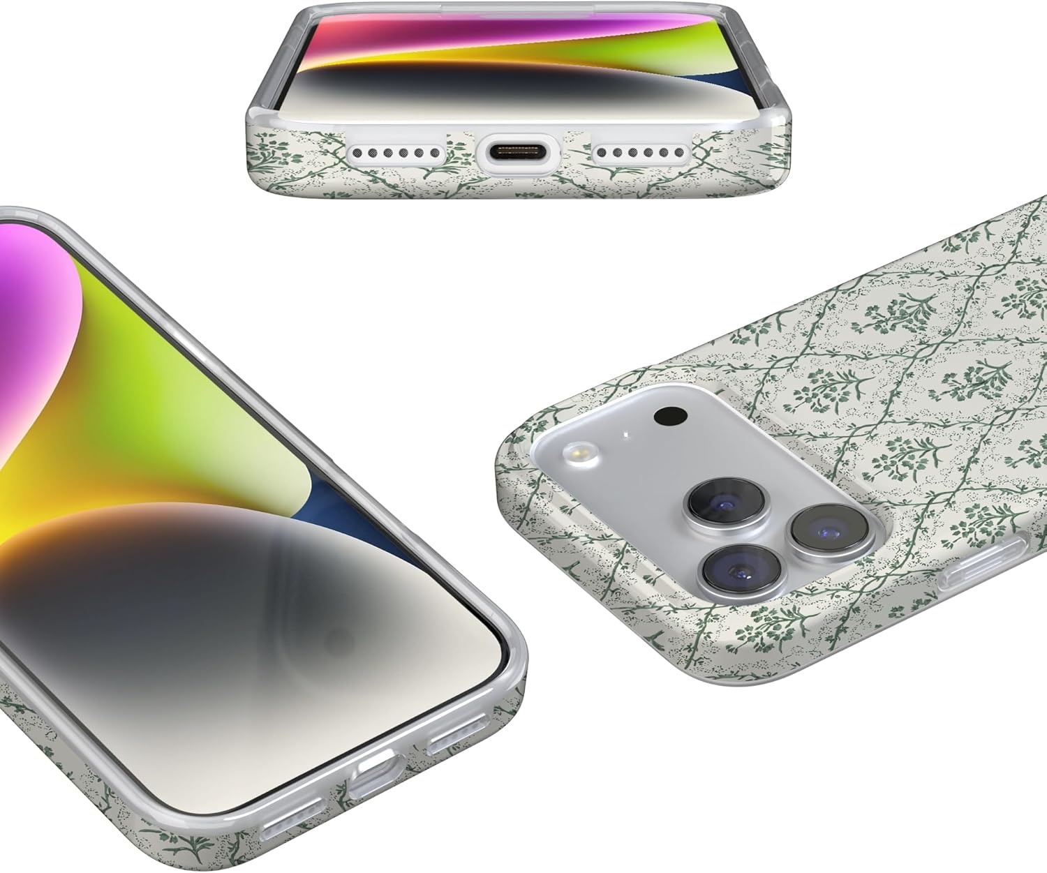 image:imageCasely iPhone 17 Pro Max Case Youre Dinomite Green Dinosaur Compatible with MagSafe Classic Ultra Thin DesignSage Tapestry Floral Vines