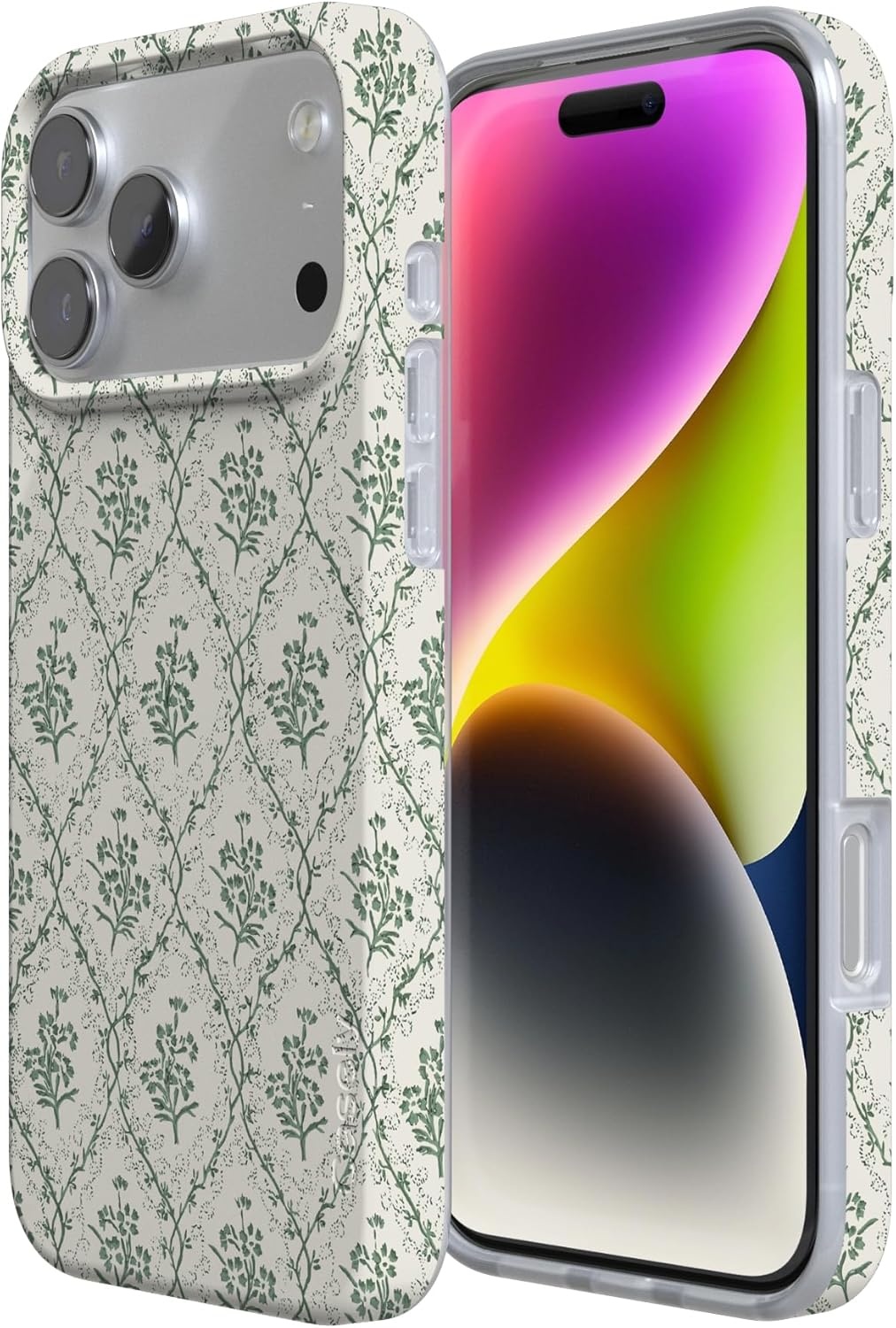 image:imageCasely iPhone 17 Pro Max Case Youre Dinomite Green Dinosaur Compatible with MagSafe Classic Ultra Thin DesignSage Tapestry Floral Vines