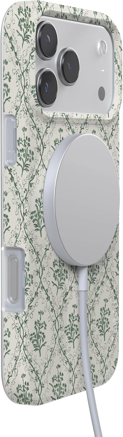 image:imageCasely iPhone 17 Pro Max Case Youre Dinomite Green Dinosaur Compatible with MagSafe Classic Ultra Thin DesignSage Tapestry Floral Vines