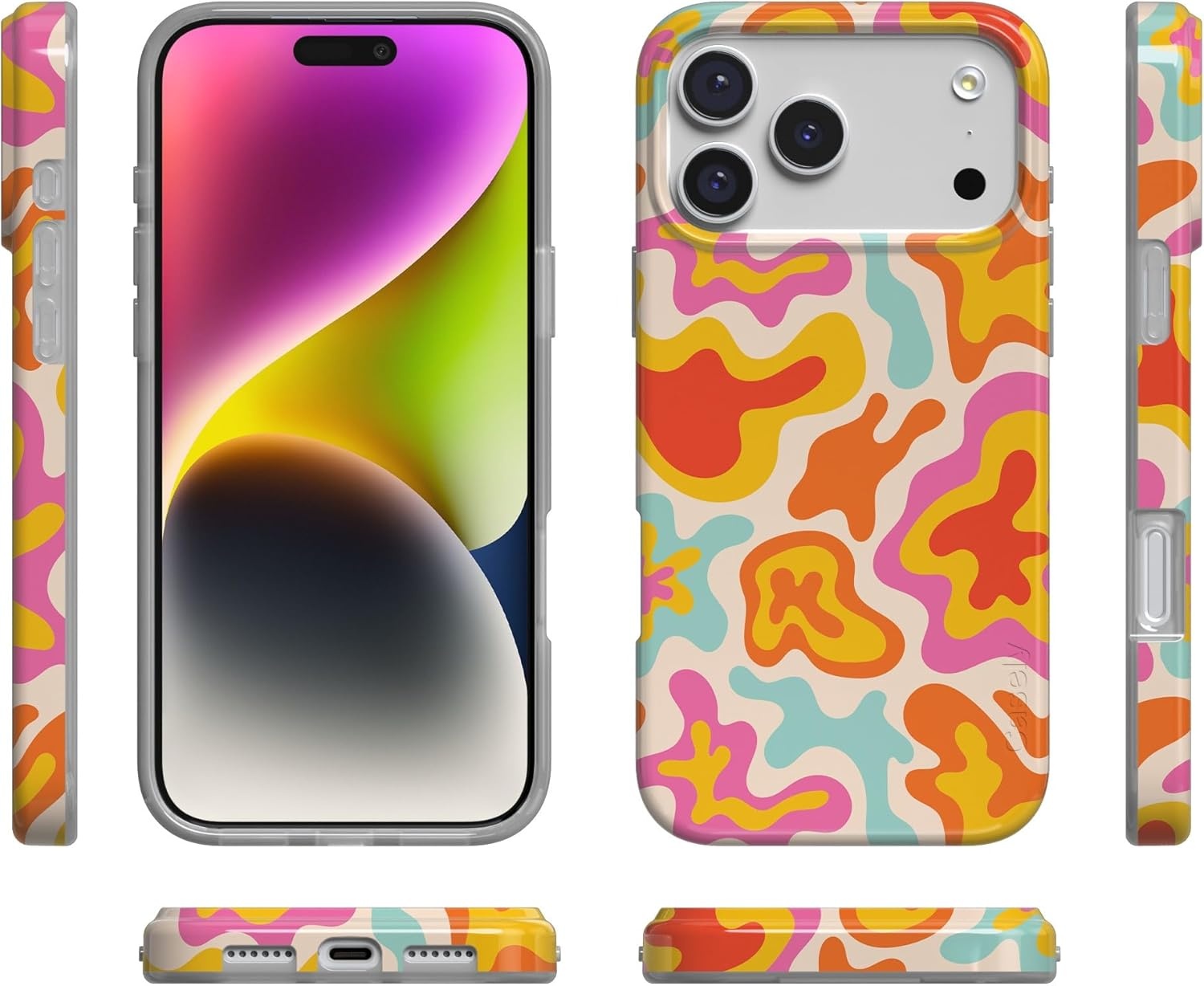 image:imageCasely iPhone 17 Pro Max Case Youre Dinomite Green Dinosaur Compatible with MagSafe Classic Ultra Thin DesignTropical Color Splash Abstract Retro