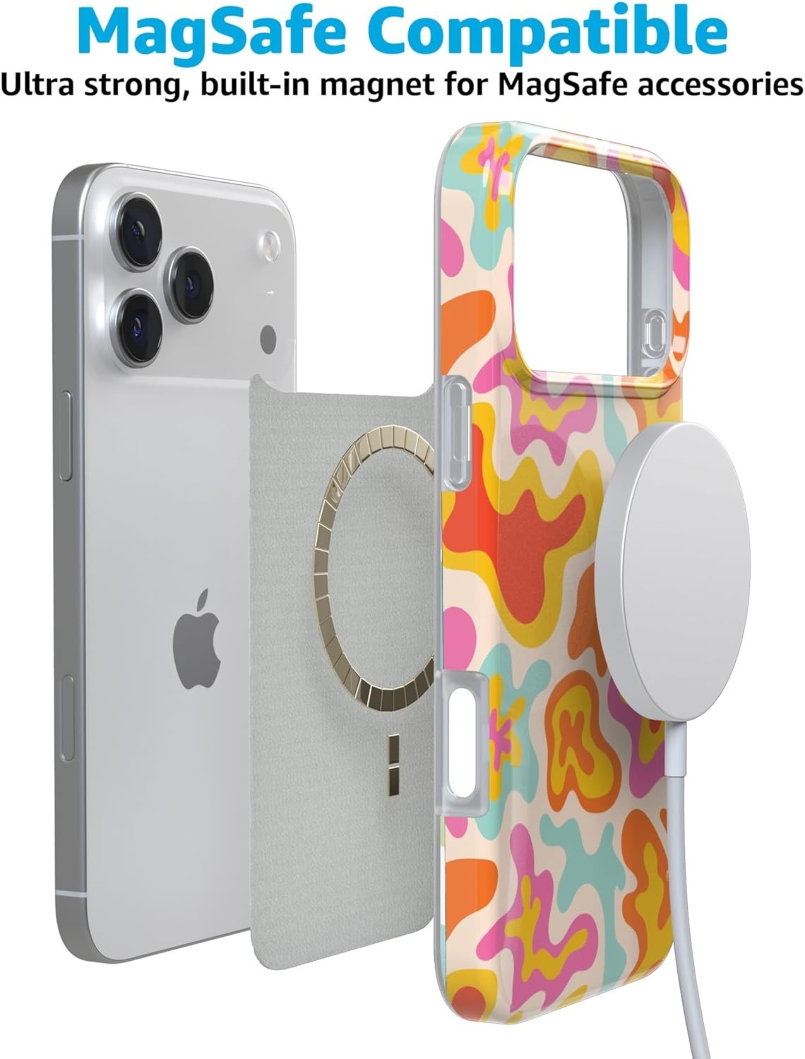 image:imageCasely iPhone 17 Pro Max Case Youre Dinomite Green Dinosaur Compatible with MagSafe Classic Ultra Thin DesignTropical Color Splash Abstract Retro