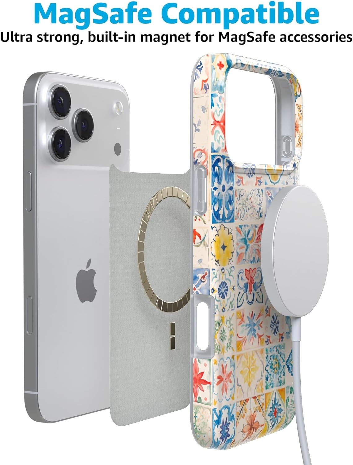 image:imageCasely iPhone 17 Pro Max Case Youre Dinomite Green Dinosaur Compatible with MagSafe Classic Ultra Thin DesignTuscan Tiles Dolce Vita