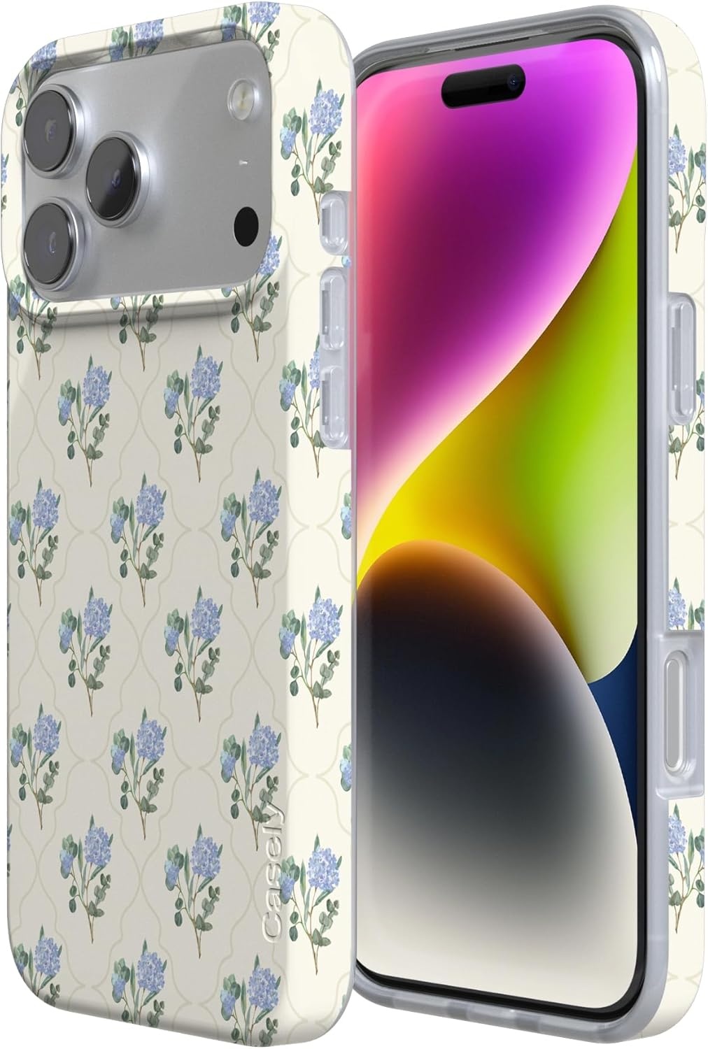 image:imageCasely iPhone 17 Pro Max Case Youre Dinomite Green Dinosaur Compatible with MagSafe Classic Ultra Thin DesignVintage Garden Blue Hydrangea