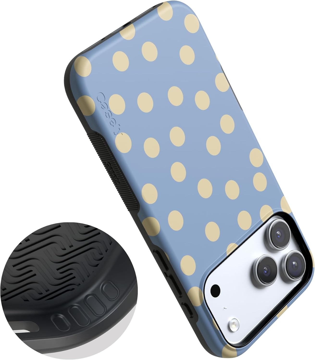 image:imageCasely iPhone 17 Pro Max Case in the Spotlight Pastel Polka Dot Bold Protective Design Compatible with MagSafe