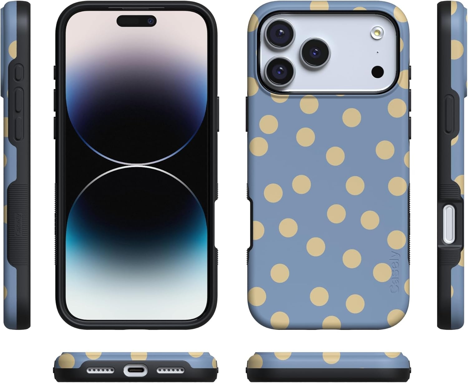 image:imageCasely iPhone 17 Pro Max Case in the Spotlight Pastel Polka Dot Bold Protective Design Compatible with MagSafe