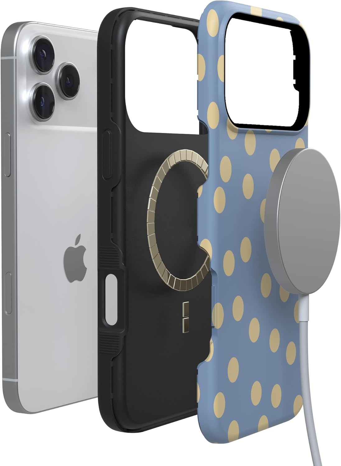 image:imageCasely iPhone 17 Pro Max Case in the Spotlight Pastel Polka Dot Bold Protective Design Compatible with MagSafe