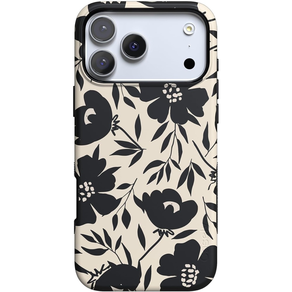 image:imageCasely iPhone 17 Pro Max Case Blue amp White Floral Rose to Fame Bold Protective Design Compatible with MagSafeDark Fantasy Contrast Floral