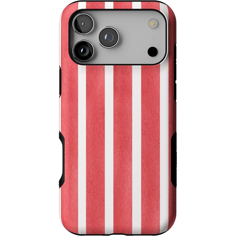 image:imageCasely iPhone 17 Pro Max Case  Blue amp White Floral  Rose to Fame  Bold Protective Design  Compatible with MagSafeEast Coast Summer  Red Stripes