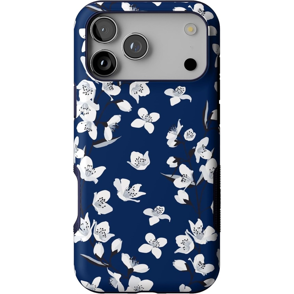 image:imageCasely iPhone 17 Pro Max Case Blue amp White Floral Rose to Fame Bold Protective Design Compatible with MagSafeFloral Forest Navy Cherry Blossom Floral