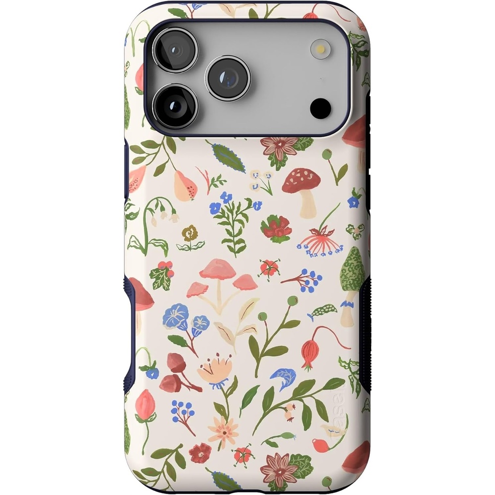 image:imageCasely iPhone 17 Pro Max Case Blue amp White Floral Rose to Fame Bold Protective Design Compatible with MagSafeGarden Party Mushroom Floral