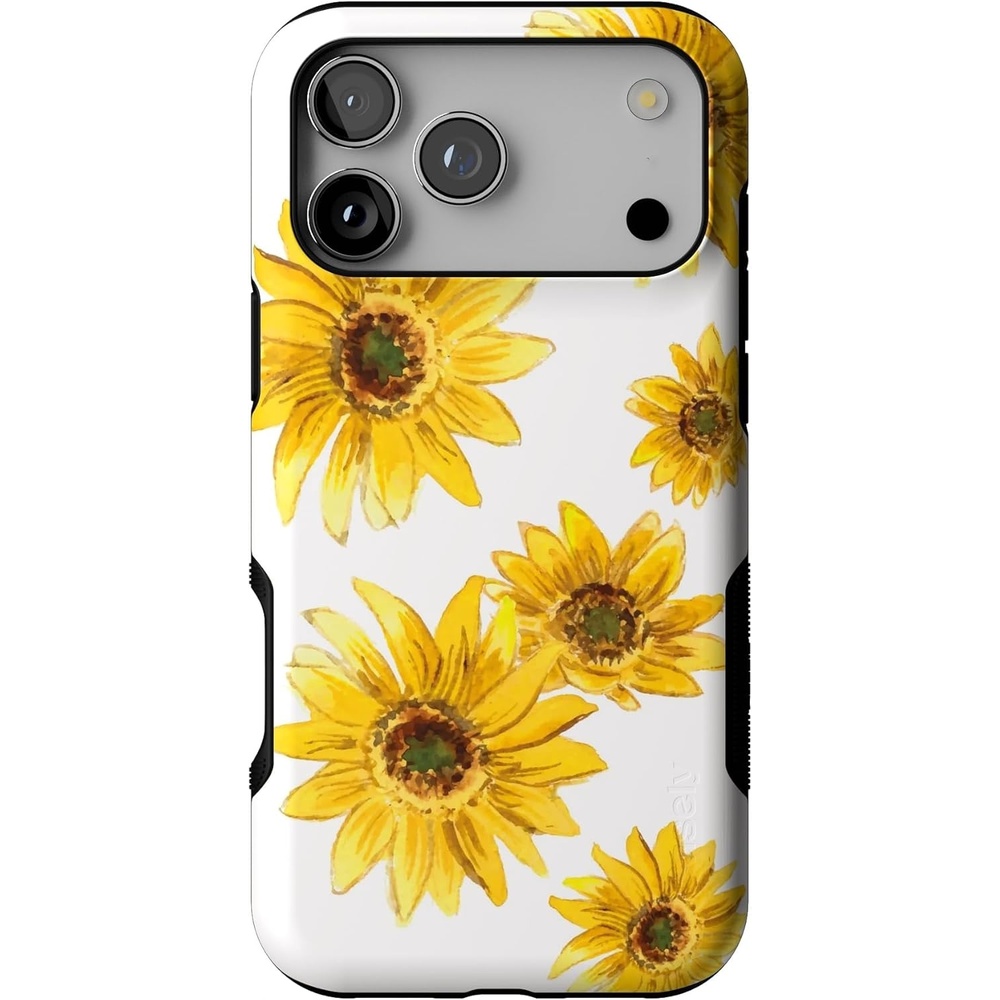 image:imageCasely iPhone 17 Pro Max Case Blue amp White Floral Rose to Fame Bold Protective Design Compatible with MagSafeGolden Garden Yellow Sunflower