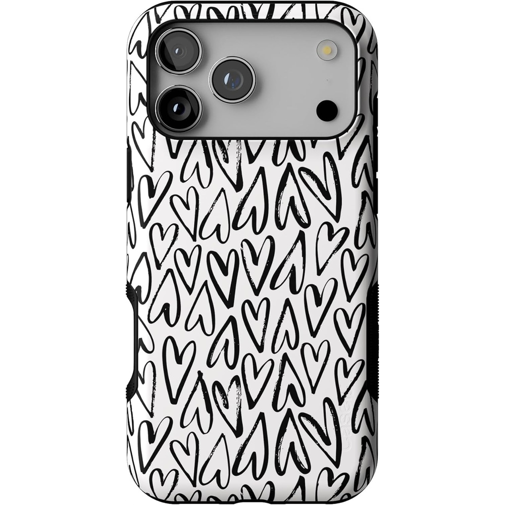 image:imageCasely iPhone 17 Pro Max Case Blue amp White Floral Rose to Fame Bold Protective Design Compatible with MagSafeHeart Throb Endless Hearts