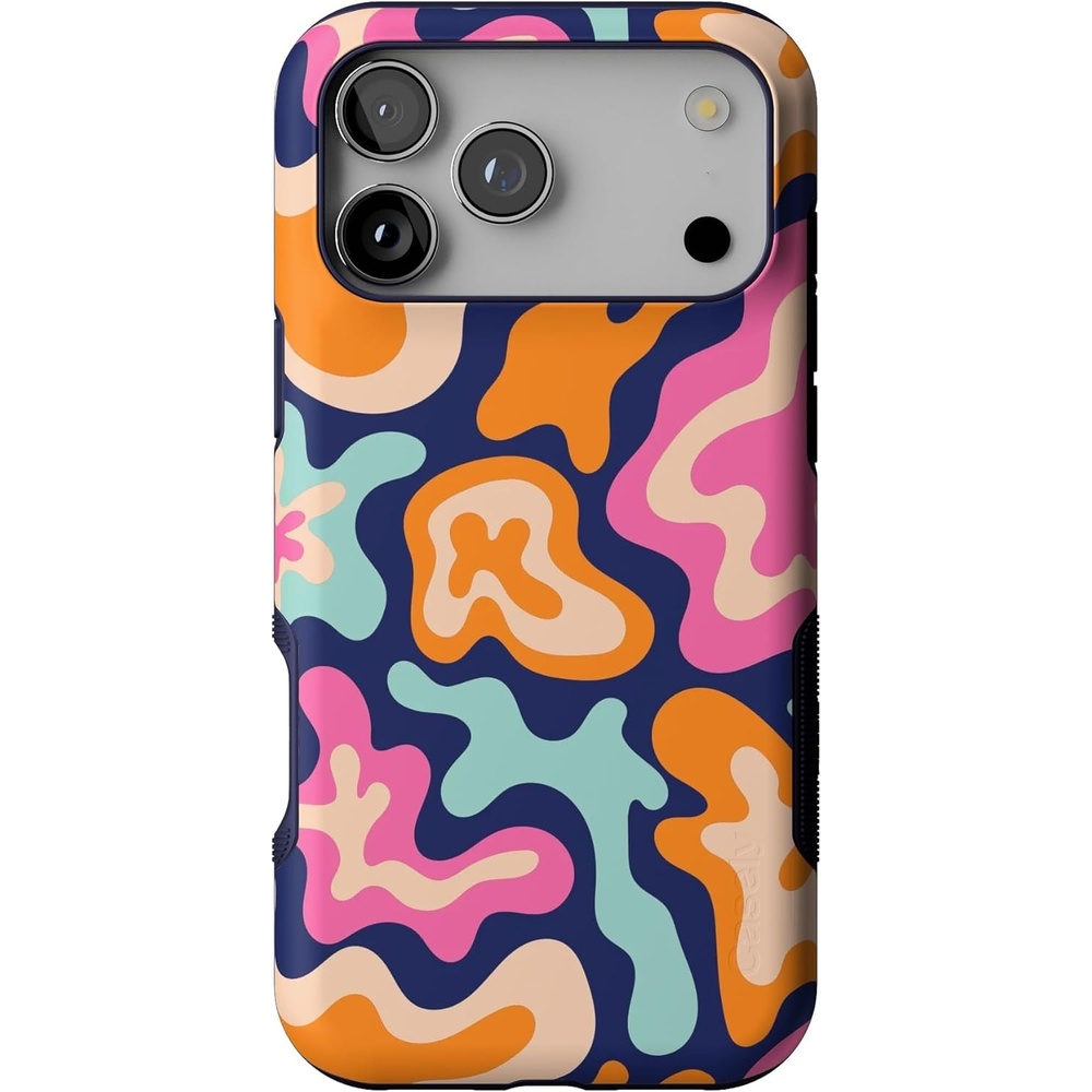 image:imageCasely iPhone 17 Pro Max Case Blue amp White Floral Rose to Fame Bold Protective Design Compatible with MagSafeMidnight Color Splash Abstract Retro