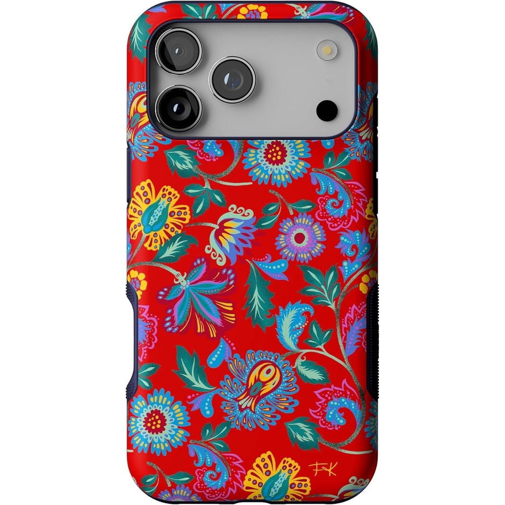 image:imageCasely iPhone 17 Pro Max Case Blue amp White Floral Rose to Fame Bold Protective Design Compatible with MagSafePainted Flowers Frida Kahlo Floral