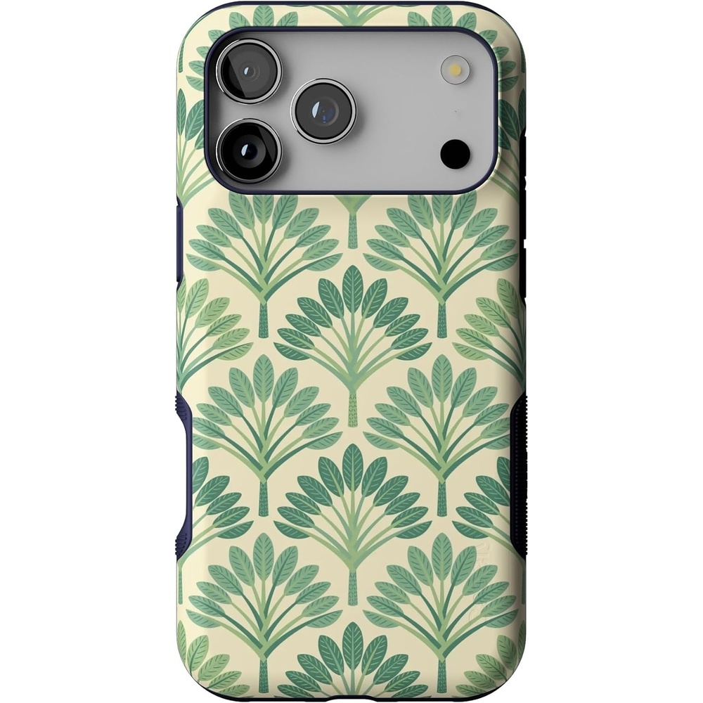image:imageCasely iPhone 17 Pro Max Case Blue amp White Floral Rose to Fame Bold Protective Design Compatible with MagSafePalm Royale Palm Beach