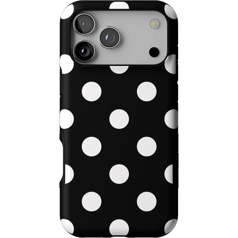 image:imageCasely iPhone 17 Pro Max Case Blue amp White Floral Rose to Fame Bold Protective Design Compatible with MagSafePolka Dots High Contrast Design