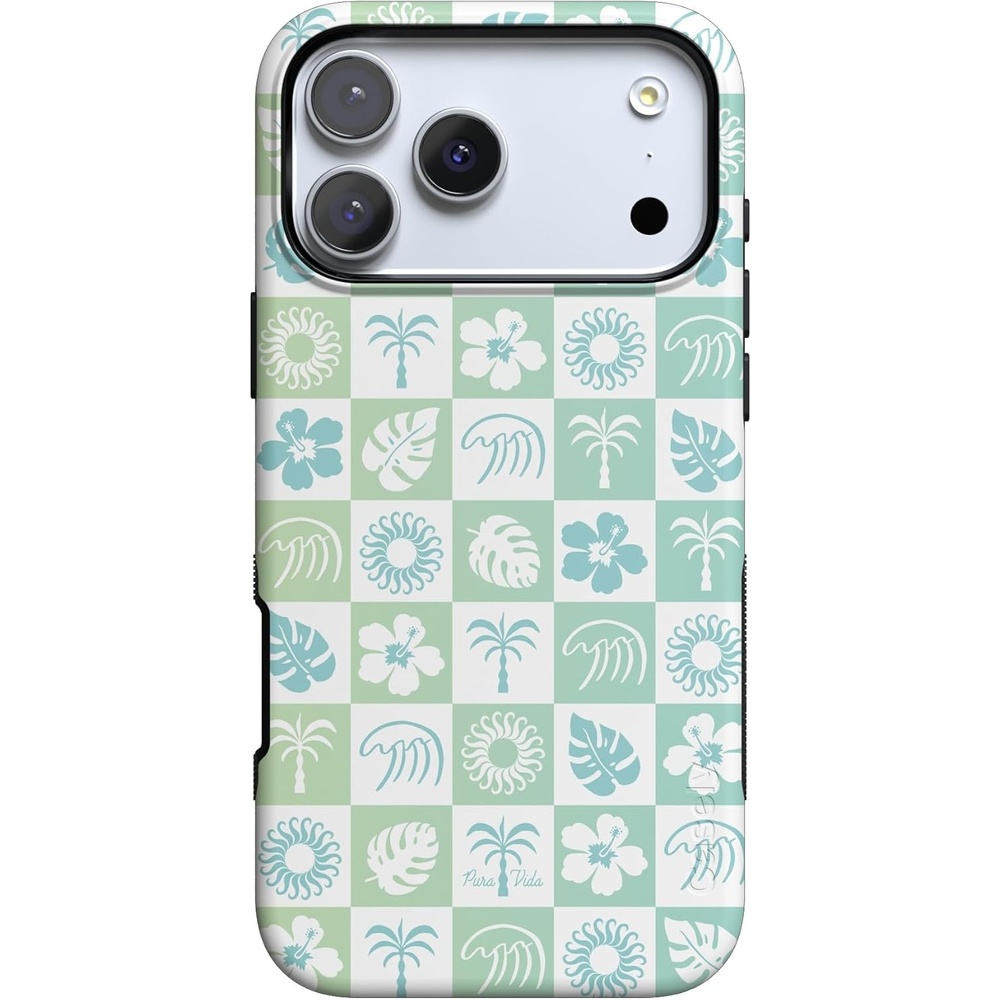 image:imageCasely iPhone 17 Pro Max Case  Blue amp White Floral  Rose to Fame  Bold Protective Design  Compatible with MagSafePura Vida  Coastal Checkers