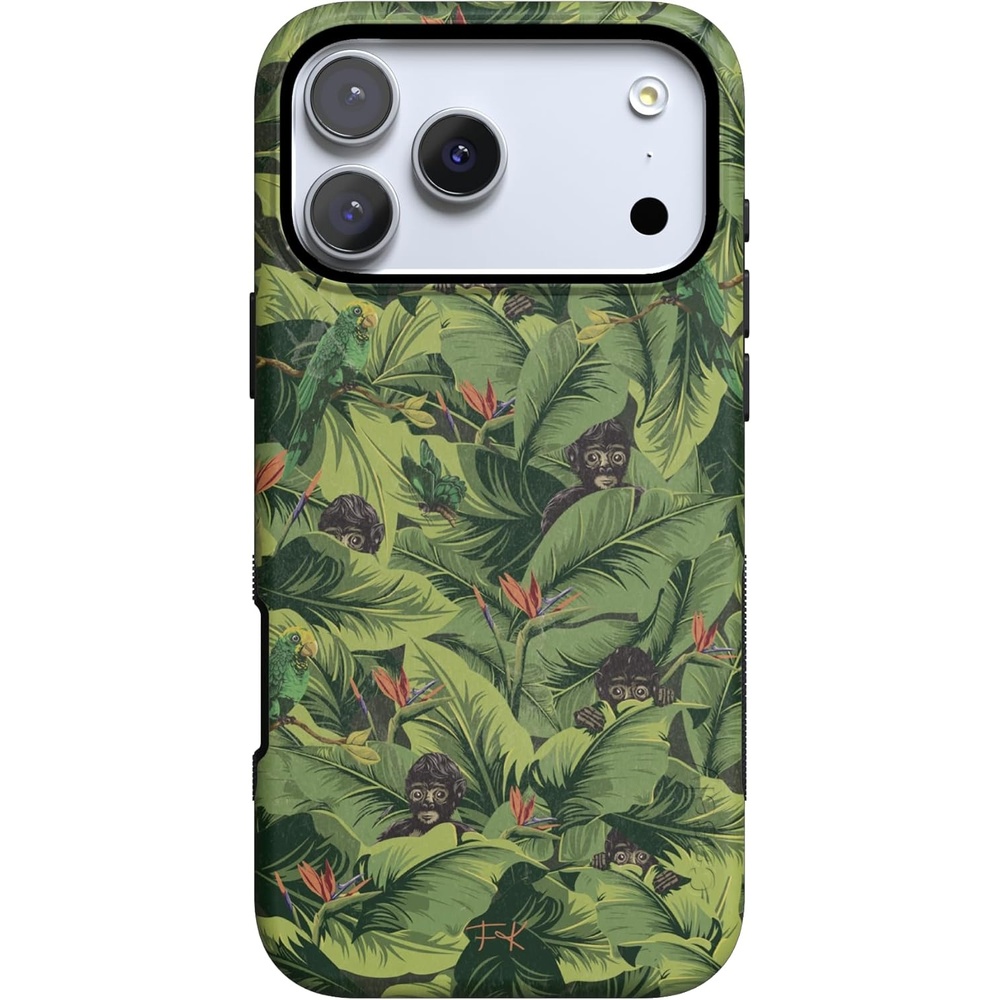 image:imageCasely iPhone 17 Pro Max Case  Blue amp White Floral  Rose to Fame  Bold Protective Design  Compatible with MagSafeSneaky Monkeys  Frida Kahlo Jungle Floral