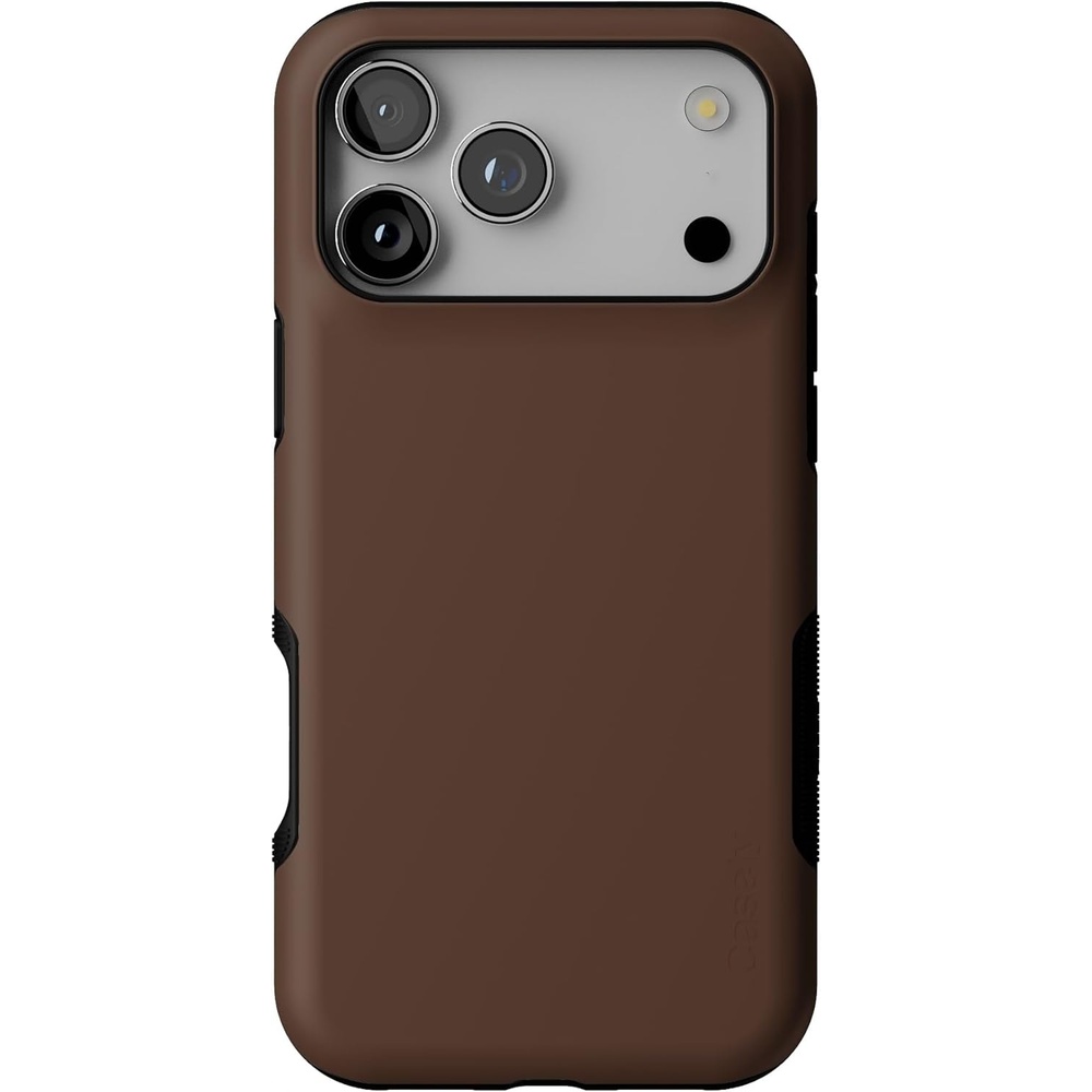 image:imageCasely iPhone 17 Pro Max Case Blue amp White Floral Rose to Fame Bold Protective Design Compatible with MagSafeThe Boyfriend Collection Espresso Brown