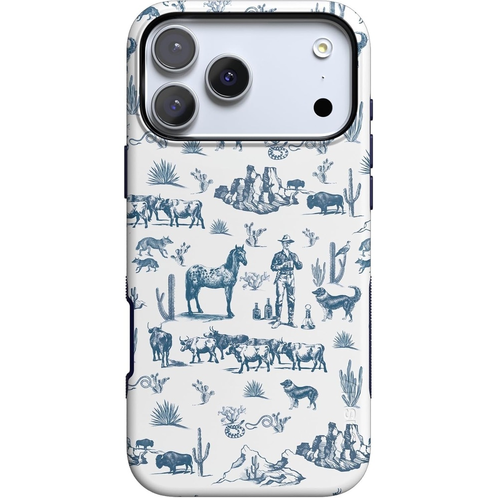 image:imageCasely iPhone 17 Pro Max Case  Blue amp White Floral  Rose to Fame  Bold Protective Design  Compatible with MagSafeWild West Adventure  Desert