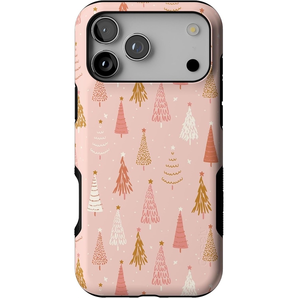 image:imageCasely iPhone 17 Pro Max Case Bubblegum Forest Christmas Tree Bold Protective Design MagSafe Compatible Design
