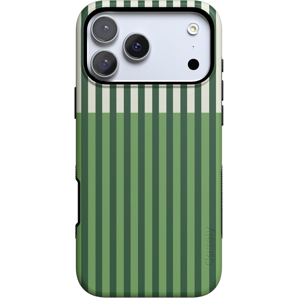image:imageCasely iPhone 17 Pro Max Case Clubhouse Fairway Stripes Bold Protective Design Compatible with MagSafe