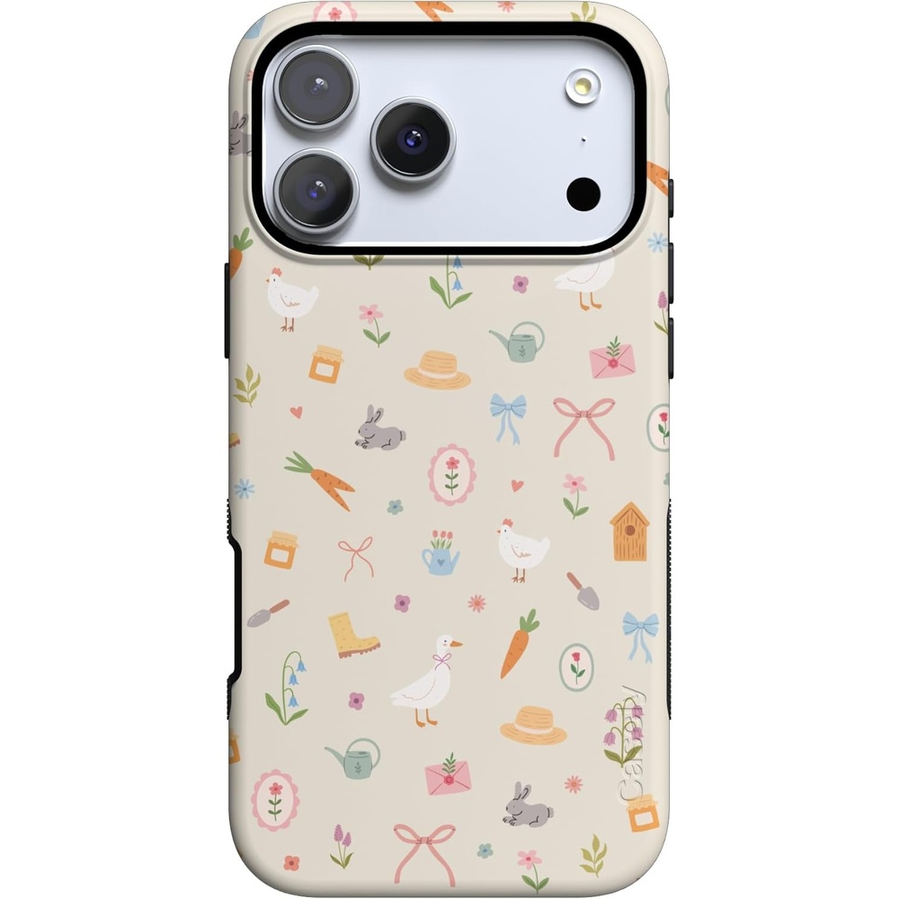 image:imageCasely iPhone 17 Pro Max Case Hoppy Garden Spring Things Bold Protective Design Compatible with MagSafe