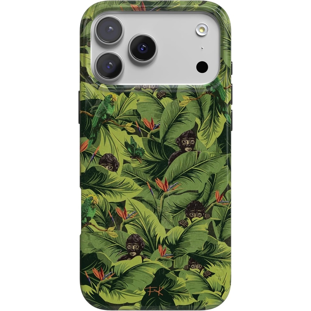 image:imageCasely iPhone 17 Pro Max Case Sneaky Monkeys Frida Kahlo Jungle Floral Compatible with MagSafe Classic Ultra Thin Design