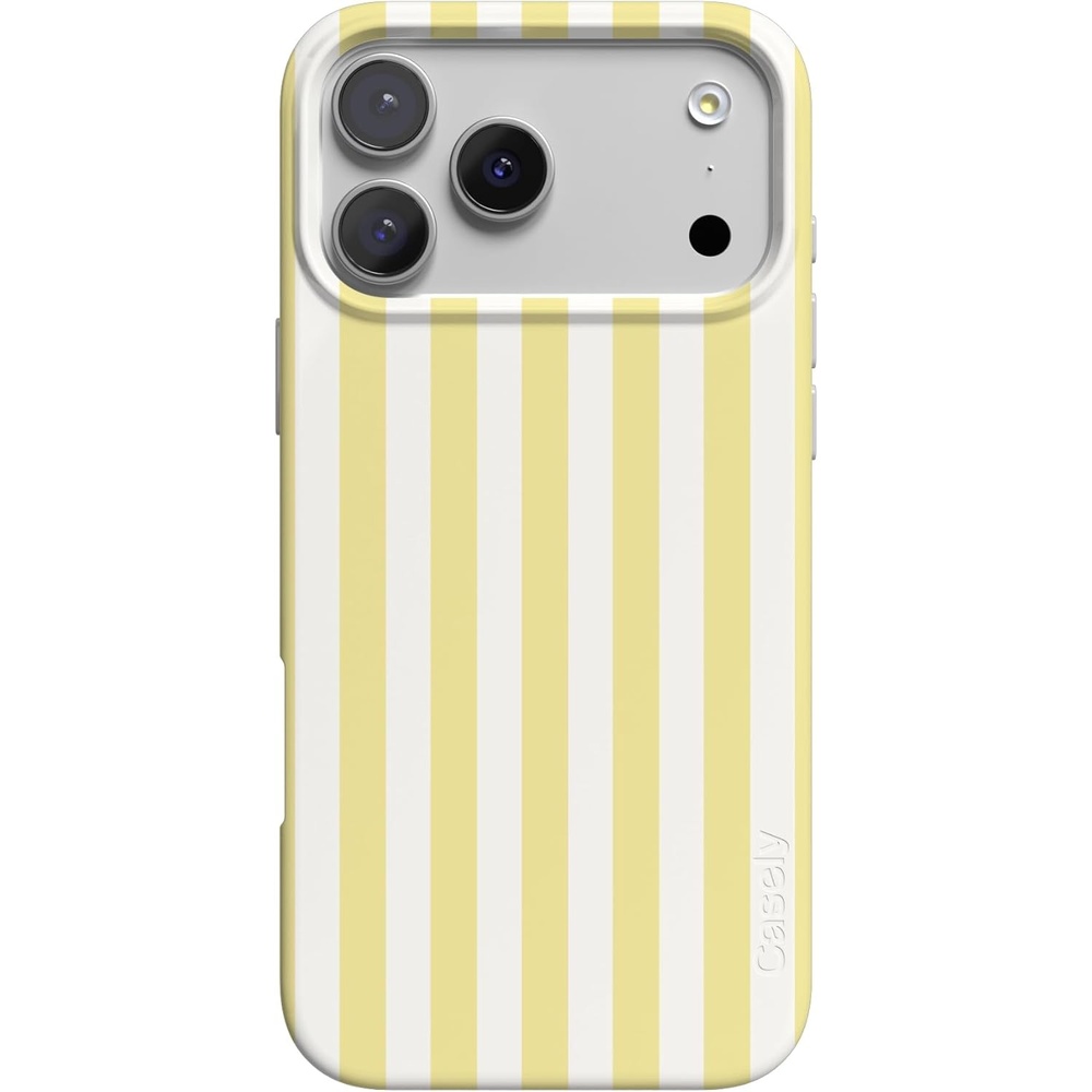 image:imageCasely iPhone 17 Pro Max Case Sunday Best Yellow Stripes Compatible with MagSafe Classic Ultra Slim Design