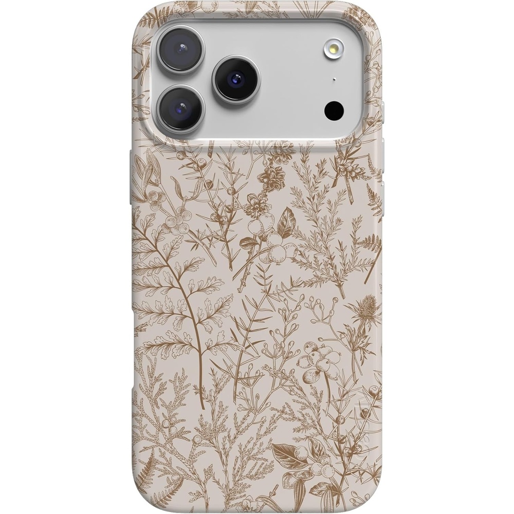 image:imageCasely iPhone 17 Pro Max Case Youre Dinomite Green Dinosaur Compatible with MagSafe Classic Ultra Thin DesignBeige Garden Neutral Floral