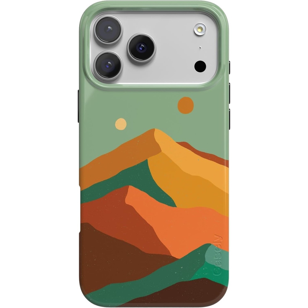 image:imageCasely iPhone 17 Pro Max Case Youre Dinomite Green Dinosaur Compatible with MagSafe Classic Ultra Thin DesignEndless Peaks Colorblock Mountain