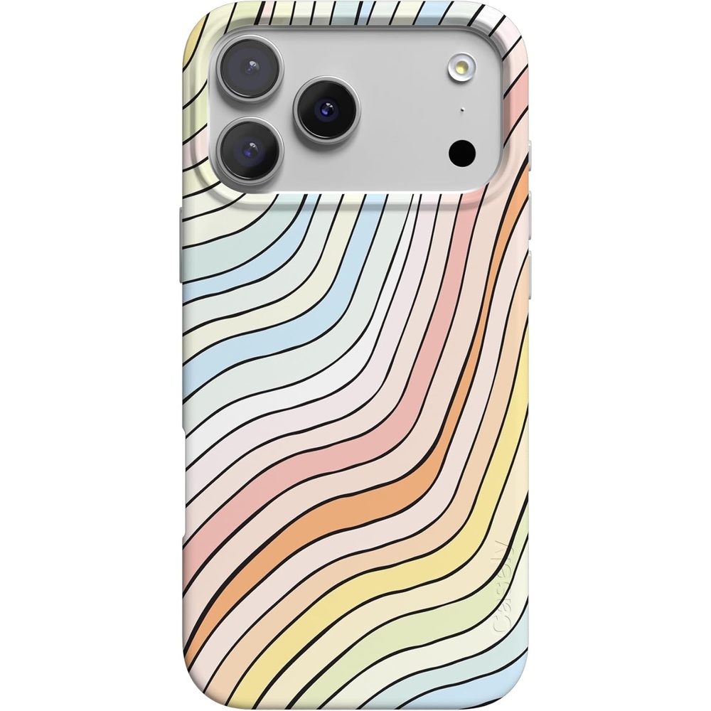 image:imageCasely iPhone 17 Pro Max Case Youre Dinomite Green Dinosaur Compatible with MagSafe Classic Ultra Thin DesignRide The Wave Pastel Rainbow Lined