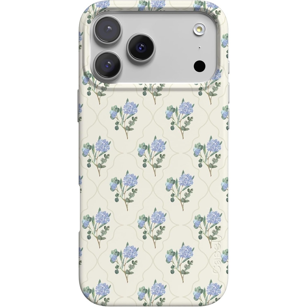image:imageCasely iPhone 17 Pro Max Case Youre Dinomite Green Dinosaur Compatible with MagSafe Classic Ultra Thin DesignVintage Garden Blue Hydrangea