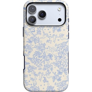 Casely iPhone 17 Pro Max Case | Blue & White Floral | Rose to Fame | Bold Protective Design | Compatible with MagSafe(Cupid’s Canvas | Periwinkle Floral)