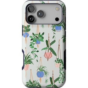Casely iPhone 17 Pro Max Case | Blue & White Floral | Rose to Fame | Bold Protective Design | Compatible with MagSafe(Hanging Around | Potted Plants Floral)